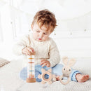 Youuys Wooden Baby Rattle Set (3pcs) - Crochet Rattle Rain Stick Teething Toys, Wooden Montessori Toy for Newborn Infant Baby Rattles Set Toys 3-6-12 Months (Bunny) by TinyTreasures Baby Boutique