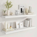 Fun Memories 40" Rustic Wood Floating Shelves with Invisible Brackets for Storage & Decor, Deep Wall Mounted Shelves for Bathroom, Kitchen, Living Room (White, Set of 2) by CozyNest Decor
