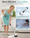 Electric Spin Scrubber, Cordless Shower Scrubber Rotary Floor Brushes & Pad Drivers with 9 Brush Heads - 2H Dual Speed, IPX7 Waterproof Extension Handle for Bathroom Tile Car Cleaning, Whtie-Q by CozyNest Decor