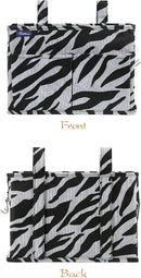 Surblue Caddy Hanging Organizer Bedside Storage Bag for Bunk and Hospital Beds, Zebra, Small by CozyNest Decor