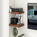 Deep Floating Shelves for Wall | 16 Inch Wide x 12 Inch Deep Floating Shelves Set of 2 | Rustic Wood Wide Wall Shelves | Bookshelf Laundry Shelf TV Shelf by CozyNest Decor