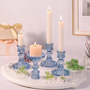 12PCS Blue Candlestick Holders Set- 4" H Taper Candle Holders, Glass Candle Holders Bulk for Wedding, Party, Home Table Centerpieces, Festival Gifts & Windowsill Decor by CozyNest Decor