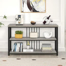FOLUBAN Console Tables for Entryway, Sofa Table with 3 Tier Storage for Living Room Hallway Foyer Behind Couch, Rustic Light Grey by CozyNest Decor
