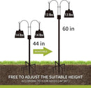 XDW-GIFTS Double Shepherds Hooks for Outdoor, 2-Pack Heavy Duty Garden Pole for Hanging Bird Feeder, Plant Baskets, Solar Light Lanterns, Garden Plant Hanger Stands with 5 Base Prongs by GreenHaven Gardens