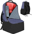 Padded Car Seat Travel Bag for Airplane, Heavy Duty Backpack for Air Travel, Water-Resistant Carrier with Shoulder Strap, Fits Most Car Seats (Blue+Black) by TinyTreasures Baby Boutique
