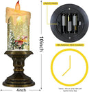 Christmas Flameless Candles, Flickering LED Candles with Timer, Snow Globe Candle Lights for Christmas Decorations by CozyNest Decor