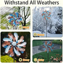 Viveta Wind Spinner for Yard and Garden, 58.7 * 12.6" Kinetic Wind Spinners Metal Windmills for Outside Yard Patio Lawn Decor by CozyNest Decor
