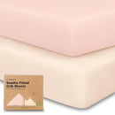 KeaBabies 2-Pack Organic Crib Sheets for Boys, Girls - 52x28 Fitted Crib Mattress Sheet Neutral, Breathable Jersey Cotton Cover for Baby Bed, Toddler Mattress, Soft & Cute Prints (Cameo) by TinyTreasures Baby Boutique