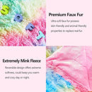 GONAAP Fuzzy Faux Fur Throw Blanket Queen Size Dark Rainbow Super Soft Cozy Plush Fuzzy Shaggy Blanket for Couch Sofa Bed (Dark Rainbow, Queen(90"x90")) by CozyNest Decor