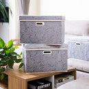 PRANDOM Larger Collapsible Storage Box with Lid [1-Pack] Fabric Decorative Storage Bin Cube Organizer Container Basket with Cover Handles for Bedroom Closet Living Room Gray 17.7x11.8x11.8 Inch by TinyTreasures Baby Boutique
