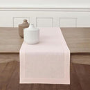 Solino Home Linen Pink Table Runner 108 Inches Long - 100% Pure Linen 14 x 108 Inch Table Runner for Halloween - Classic Hemstitch by CozyNest Decor
