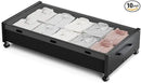 Wooden Under Bed Storage with Wheels, Rolling Under the Bed Storage Bins with Removable Lid, Metal Under Bed Drawers for Clothes and Shoes in Bedroom or Living Room(Black Wood-1pack) by CozyNest Decor