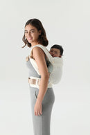 NEST BLANCHE Baby Carrier – Soft Cotton Linen Blend with Magnolia Jacquard Design, Adjustable and Ergonomic for Newborns and Toddlers (Daisy) by TinyTreasures Baby Boutique