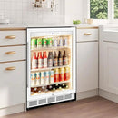 Tylza Beverage Refrigerator 24 Inch, Under Counter/Freestanding Drink Fridge, 190 Cans Beverage Cooler with Glass Door, Reversible Door, Low Noise, Quick Cooling - for Beer, Soda, ETC, White by CozyNest Decor