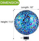 VOREEN 10-Inch Gazing Ball Glass Mosaic Gazing Globe, Outdoor Reflective Ball Yard Decoration for Homes, Patio, Lawn and Gardens, Gift for Mom Wife Friend, Blue and Amber by CozyNest Decor
