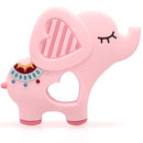 Soft Pink Elephant Teether Toy for Babies 3-6/6-12 Months Silicone Teething Toy Gift for Girls Gum Massager Anxiety Relief Items by TinyTreasures Baby Boutique