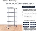 30"x14"x60" PRIME HEAVY DUTY Black 5-Tier Wire Shelving 1,750 LBS MAX Capacity Storage Rack for Commercial, School, Home, Garage, Warehouse, Industrial, and Hospital Uses (with Wheels) by CozyNest Decor