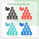 yeesport 48 Pcs Sport Stacking Cups, Sport Training Game for Challenge Competition, Plastic Stacking Cups, Classic Family Game for Kids and Adults, Red+Blue+Green+Black by TinyTreasures Baby Boutique
