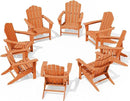 KINGYES HDPE Adirondack Chair Chair Set of 8, Classic All-Weather Adirondack Chair, Orange by GreenHaven Gardens