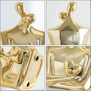 Porcelain Romantic Couple Figurines Statue Gold Aesthetic Decorations Hugging Couple Sculptures - Modern Ceramic Sculpture Home Accents for Living Room Bedroom Coffee Table, Desktop, Bookshelf by CozyNest Decor