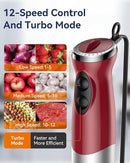 Immersion Blender Handheld 1000W 5 in 1 Corded Stick Hand Blender Kitchen with 12 Speed, BPA-Free, Mixing Beaker, Chopper, Whisk, Milk Frother, Perfect Emulsifier for Soup, Baby Food, Sauce, Puree by TinyTreasures Baby Boutique