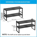 Expandable,Adjustable & Stackable Spice Rack, Cabinet Kitchen Countertop Shelf Organizer,Metal Pantry Storage Shelves - Space-Saving Storage Solution(2Packs/Black/Medium) by CozyNest Decor