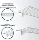 00967 2-Pack Heavy Duty Steel Garage Shelving, 45”x 15” Wall Mounted Shelve,Max Shelf Load 200 Pounds, White Powder Coated by GreenHaven Gardens
