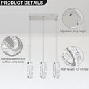 Buccleuch 3-Ring Crystal Chandelier, Dimmable LED Pendant Light Fixture Adjustable Stainless Steel Pendant Light, Silver Crystal Chandeliers for Dining Room, Bedroom, Living Room by CozyNest Decor