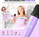 SUDOTACK Mini Karaoke Machine for Kids, Portable Bluetooth Karaoke Speaker with 2 Wilreless Microphones with LED Lights, Birthday Kids Toys Gifts for Girls 4, 5, 6, 7, 8, 9, 10 +Year Old-Purple(KM100) by TinyTreasures Baby Boutique