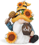 Hodao Spring Resin Garden Bumble Bee Themed Gnome Decorations-Solar-Powered Radiance-Honey Gnomes World Day Gifts Summer Lawn Garden Porch Sculptures & Statues Decorations by GreenHaven Gardens