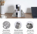 Marble Bookends for Heavy Books, Decorative Bookends for Shelves, Durable and Heavy-Duty Book End for Hardback Book & CDS, Unique Book Stopper & Holder, Gris Lido, Set of 2 by CozyNest Decor