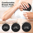 Organic Nursing Pads - 14 Washable Viscose Derived from Bamboo Breastfeeding Pads, Wash Bag, Reusable Breast Pads for Breastfeeding, Nipple Pads for Breastfeeding Essentials(Midnight Black, L 4.8") by TinyTreasures Baby Boutique