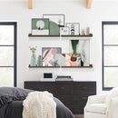 Forbena Rustic Picture Ledge Shelf Set of 4, Floating Picture Shelves for Wall with Lip, Wood Photo Ledge Shelves for Bedroom, Living Room, Office, Wall Decor (23.1 Inch Wide, Dark Brown) by TinyTreasures Baby Boutique