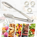 MSY BIGSUNNY 9 Inch Food Tongs for Cooking and Serving- Aluminum Kitchen Utensil - Set of 3 (silver) by CozyNest Decor