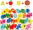 Wooden Puzzles for Toddlers, Voamuw Alphabet Number Shape Learning Puzzle for Kids Ages 3 4 5, Montessori Toys Preschool Education Chunky Jigsaw for Boys and Girls by TinyTreasures Baby Boutique