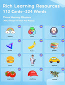 Portuguese and English Talking Flash Cards for Toddlers, 224 Sight Words Bilingual Learning Toys for Kids, Autism Pocket Speech Therapy Toys, Brazil Português Vocabulary Educational Flashcards by TinyTreasures Baby Boutique