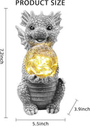 Solar Garden Outdoor Statues 7.2" Resin Dragon Statues Holding Magic Ball with Solar Lights,Lawn Decor for Patio, Balcony, Yard Ornament,Unique Gifts for Mom Grandma Housewarming by GreenHaven Gardens