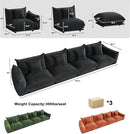 smilesun Modern Minimalist Chenille Modular Sectional Sofa, Oversized Couch and Loveseat Set with Thick Cushions, Upholstered Sofa for Living Room, Bedroom, Office, Apartment(Black,136" 4-Seater) by CozyNest Decor