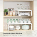 Expandable Cabinet Organizer Shelf With Adjustable Height, Stackable Kitchen Countertop Organizer Rack, Adjustable Shelf Riser For Kitchen Counter, Pantry, Cupboard, Desk, Tabletop by CozyNest Decor
