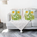 Embroidered Decorative Throw Pillow Cover, 18"x18" Set of 2, Farmhouse Pillowcase Daisy Knit Pattern Cotton Canvas Cushion Case Square Floral Pillow Case for Sofa Couch Bed Living Room… by CozyNest Decor