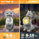 Solar Garden Outdoor Statues 7.2" Resin Dragon Statues Holding Magic Ball with Solar Lights,Lawn Decor for Patio, Balcony, Yard Ornament,Unique Gifts for Mom Grandma Housewarming by GreenHaven Gardens
