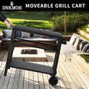 Dining Cart Table with Three Shelf, Movable Outdoor BBQ Grill Pizza Oven Stand with Three Hooks, Kitchen Cart Island Multifunctional Food Prep Table for Inside and Outside (Black) by CozyNest Decor