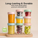 KeaBabies 4pk 8oz Glass Baby Food Containers with Lids - Leak-Proof, Microwavable Small Glass Jars, Baby Purees & Toddler Snack Storage Containers, BPA-Free, Dishwasher & Freezer Safe (Musk Dusk) by TinyTreasures Baby Boutique