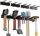 Garage Tool Rack Wall Mount – 64 inches Heavy-Duty Garden Tool Holder with 8 Adjustable Hanging Hooks – Garage Wall Storage Organizer for Shovel, Rake – Max Load 720 lbs (64 inch) by GreenHaven Gardens
