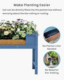 HDPE Raised Garden Bed with Legs, Outdoor Weather-Resistant Elevated Planter Box Stand for Seeds, Herbs, Flowers, Vegetables (Navy Blue)