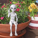 Rude Alien Statue “Flipping The Bird” 10″ H Shelf Sitter Extraterrestrial Figurine Funny Home or Garden Decoration (Alien Gray) by GreenHaven Gardens
