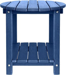 Adirondack Round Outdoor Side Table 2-Tier Storage Patio Side Table, HDPE End Tables for Backyard Pool Porch Garden Lawn (Blue) by GreenHaven Gardens