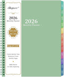 2026 Monthly Planner/Calendar - 2026 Planner, JAN 2026- DEC 2026, Planners with Colorful Tabs, Monthly Planners 2026 for Daily Organizing - Waterproof Cover (8" x10", Note Pages, Green) by TinyTreasures Baby Boutique