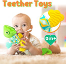 LIGHTDESIRE Baby Toys Musical Dinosaur,Infant Stuffed Animal Toys with Crinkle and Rattles,Soft Sensory Toys with Textures for Tummy Time Newborn Boys Girls 0 3 6 12 Months(Green) by TinyTreasures Baby Boutique