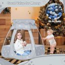 Baby Ball Pit for Toddler with 50 Balls, Kids Pop Up Play Tent for Girls, Princess Toys Gifts for Children Indoor & Outdoor Playhouse (Gray: Gray/White/Babyblue, 109x90cm/50 Balls) by TinyTreasures Baby Boutique